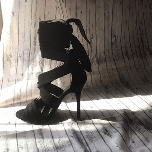 Shoes - Absolutely gorgeous tie up black heels Shoes - Absolutely gorgeous tie up black heels